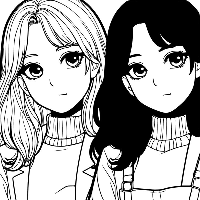 split two realistic girls