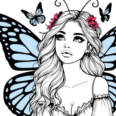 butterfly fairy realistic girl