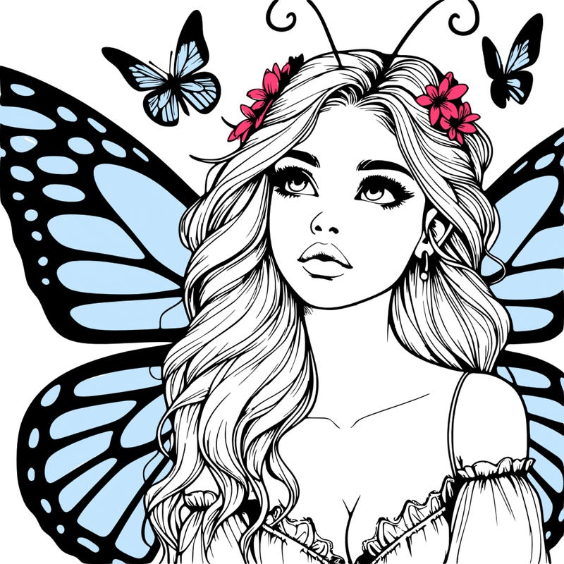 butterfly fairy realistic girl