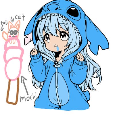 anime girl in a stitch onsie