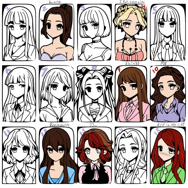 girls that look diffrent anime