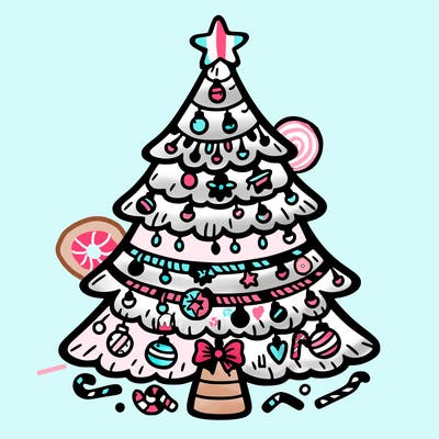 christmas tree with lots of details