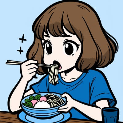 a girl eating food