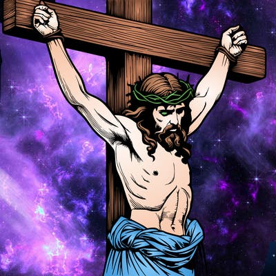 jesus realistic on the cross