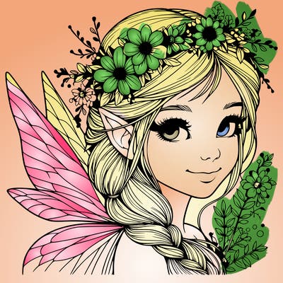 beautiful realistic fairy portrait