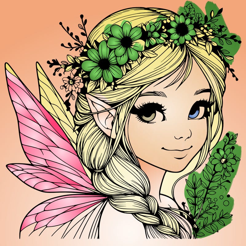 beautiful realistic fairy portrait