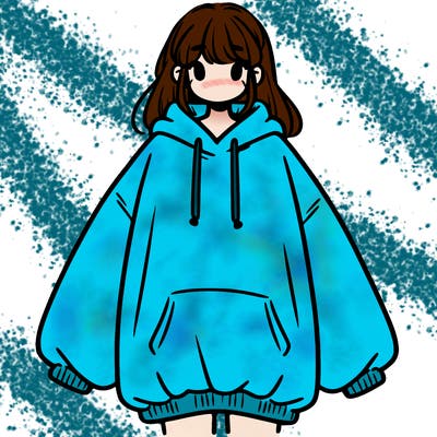 girl in oversized sweatshirt