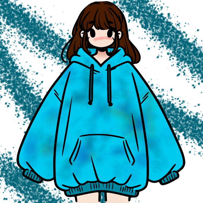 girl in oversized sweatshirt