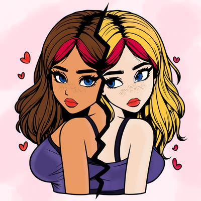 realistic girl split