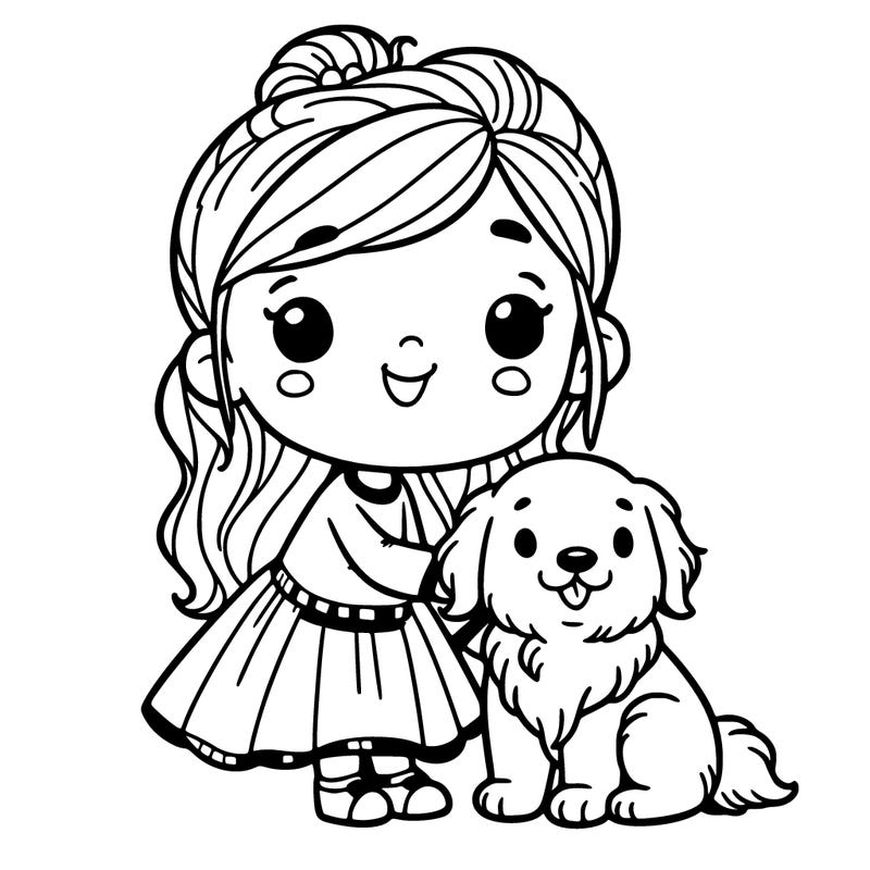 girl with a golden  retriever