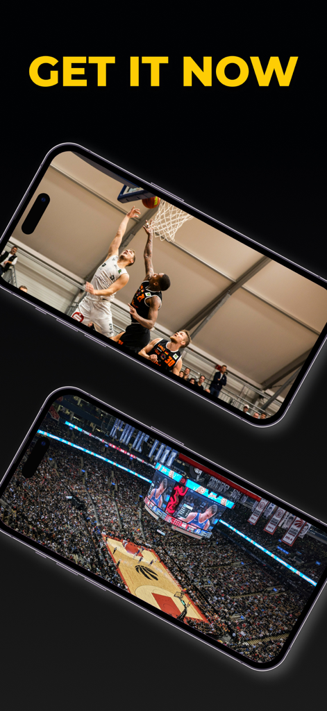 Zwei iPhones, die Live-Basketballspiele in der IPTV Smarters Player Pro Lite App anzeigen
