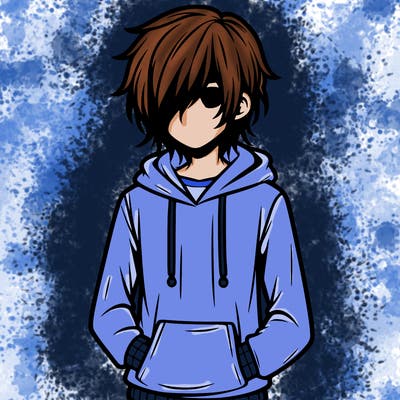 emo boy with long hair wearing a hoodie