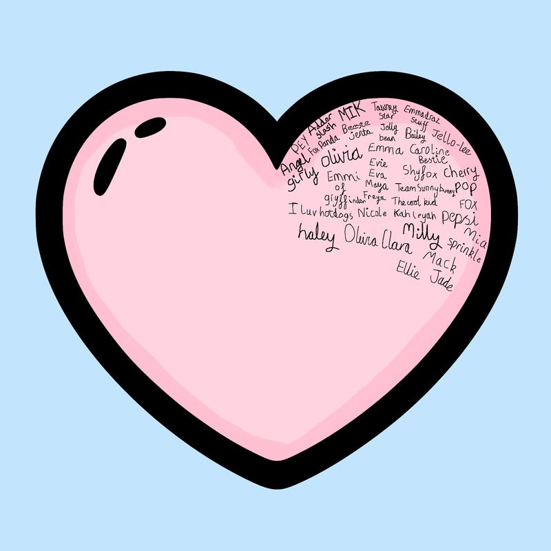 a blank heart