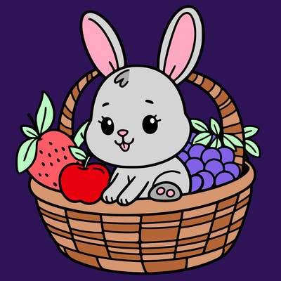 bunny in a fruit basket
