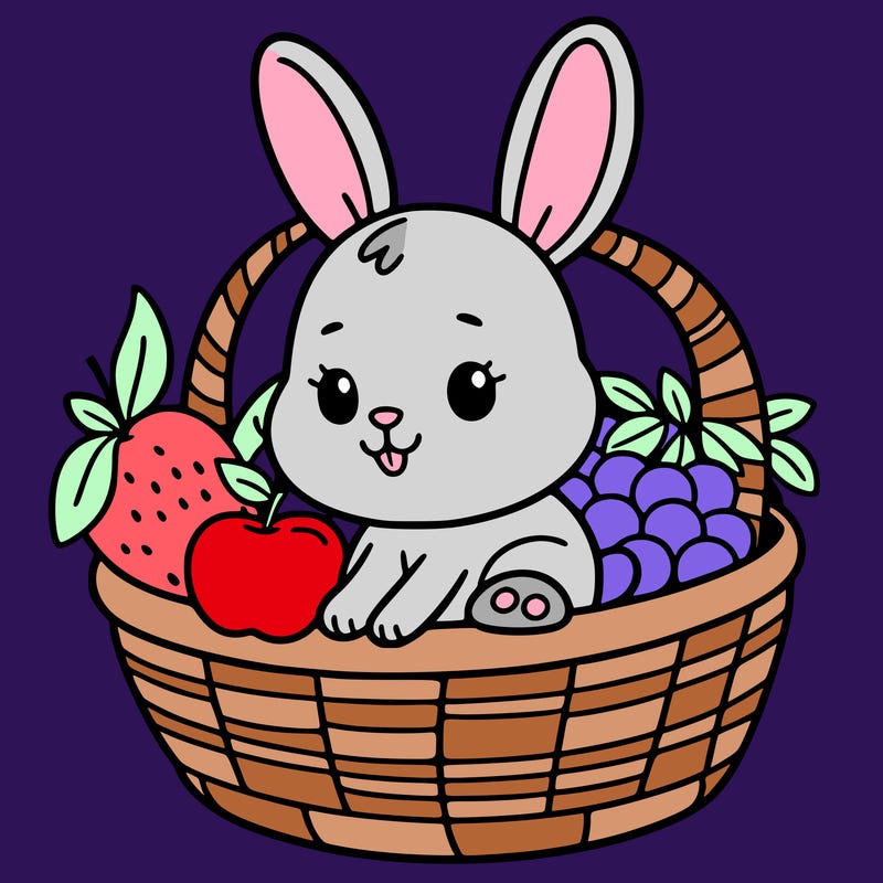 bunny in a fruit basket