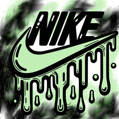dripping nike logo