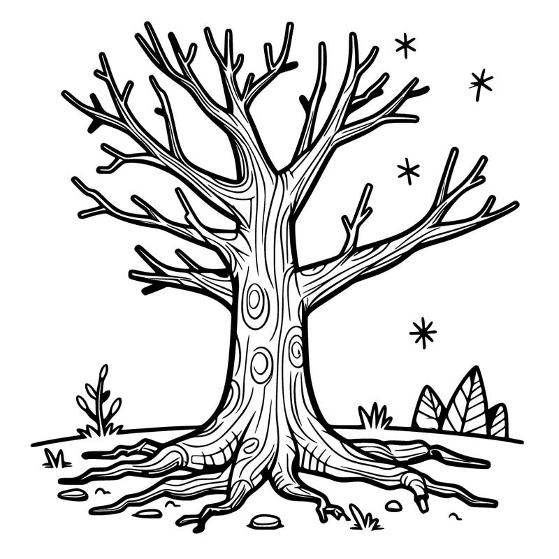 tree trunk without leaves