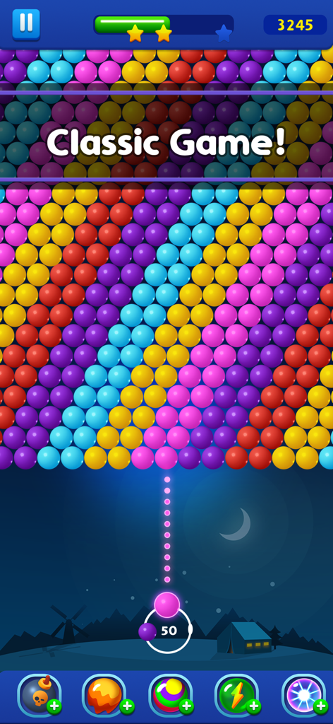 Bubble Pop Game! Ball Shooter - Nivel de juego clásico de shooter de burbujas con burbujas de colores y mecanismo de disparo
