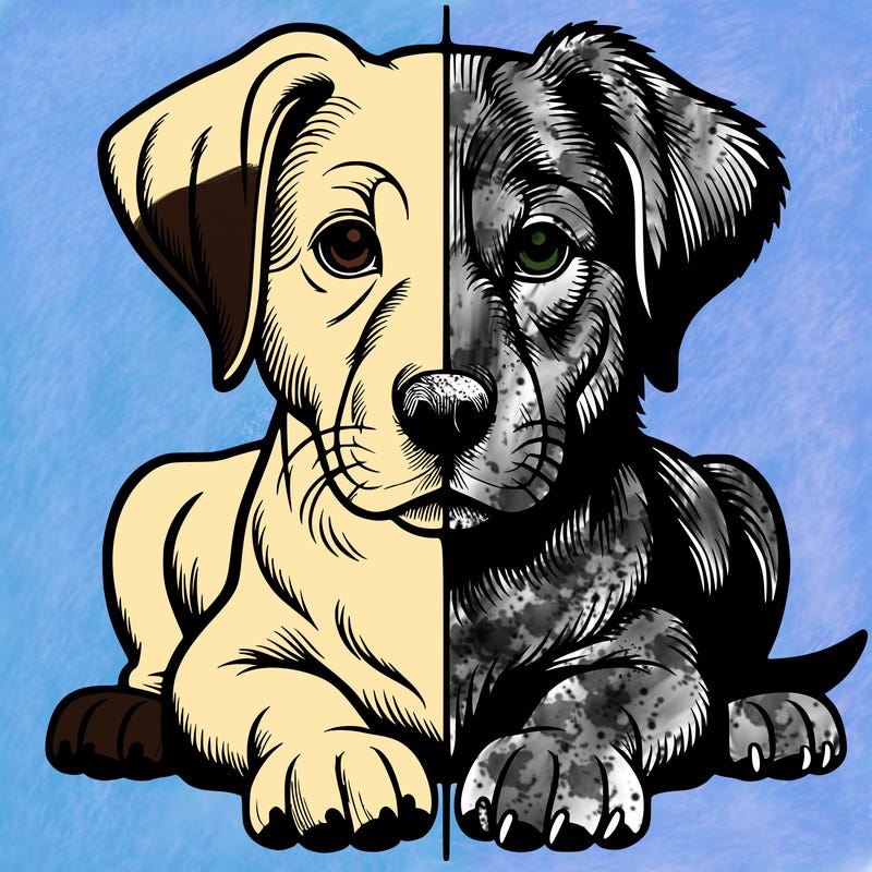 realistic dog split picture