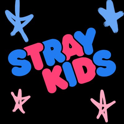 bubble letters saying stray kids