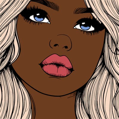 really realistic girl with lips