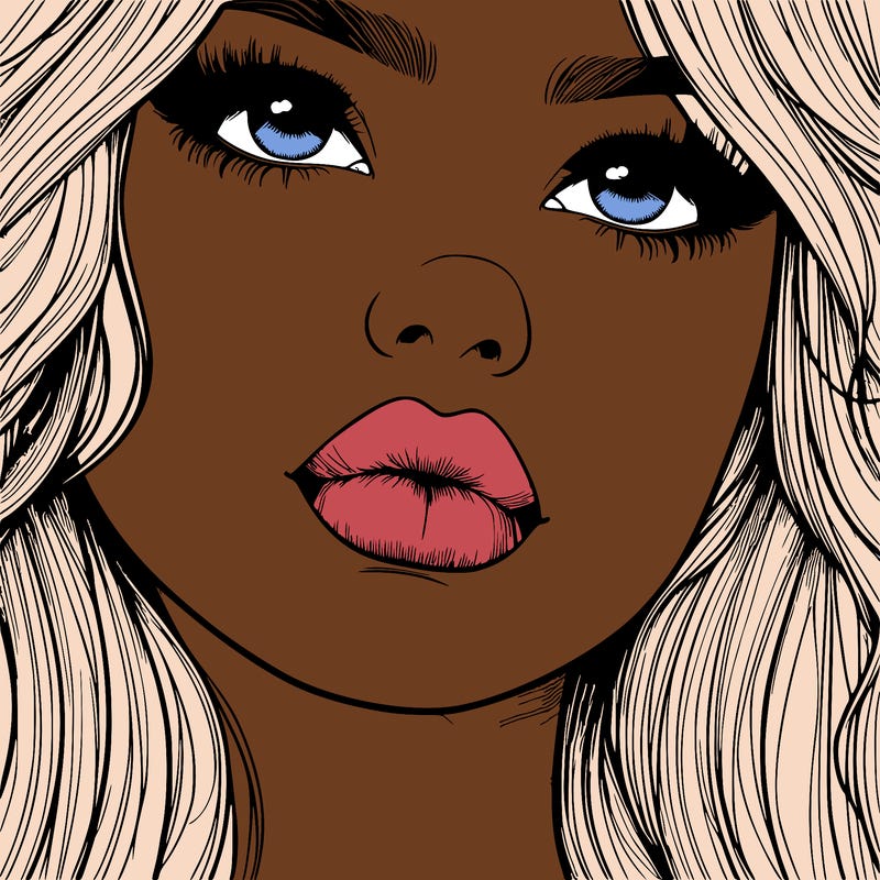 really realistic girl with lips