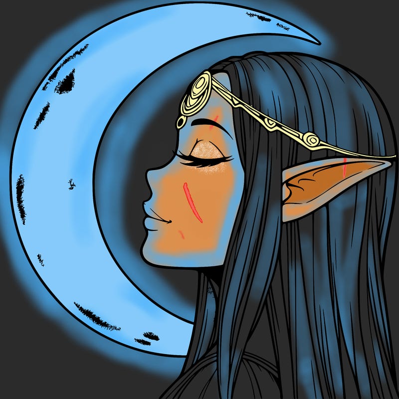 a realistic moon elf
