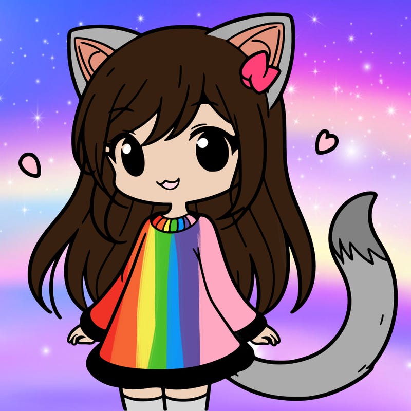 girl with cat ears and tail