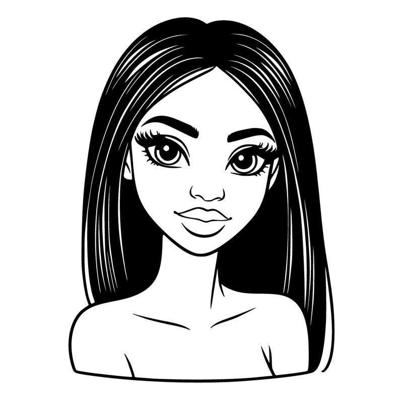 beautiful black woman with straight hair