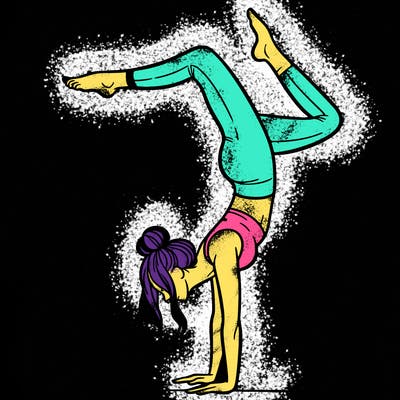 a woman doing a handstand