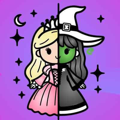 split princess and witch