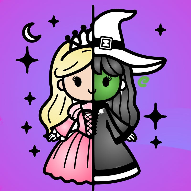 split princess and witch