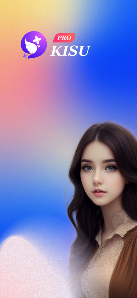 Kisu Pro - Kisu Pro app logo and an AI-generated portrait of a young woman