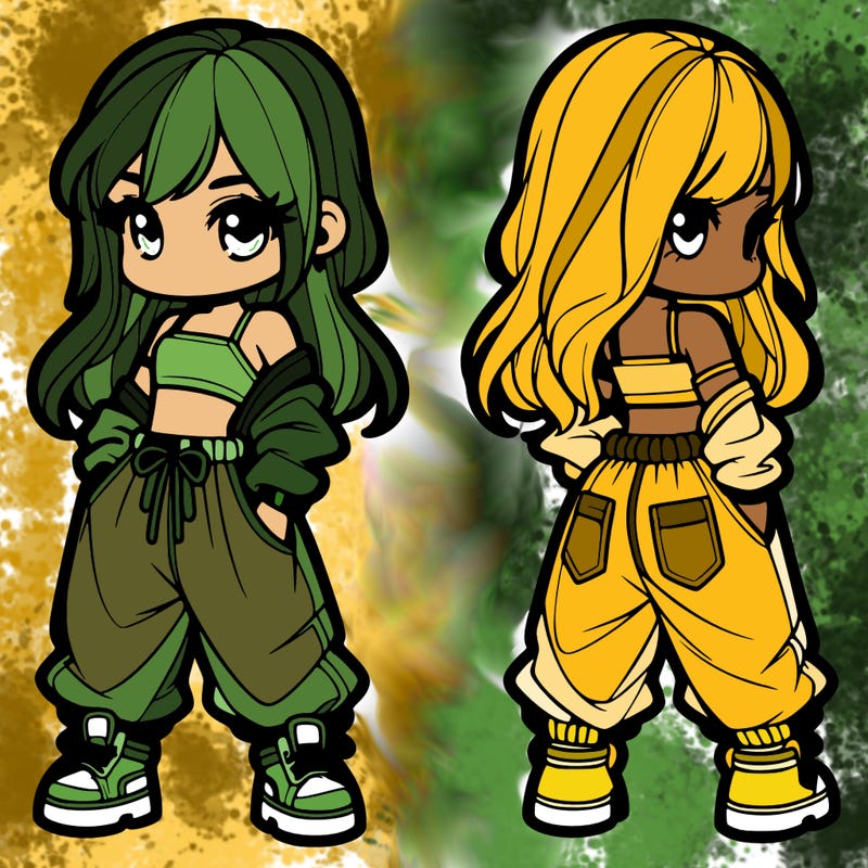 girl in crop top and baggy pants