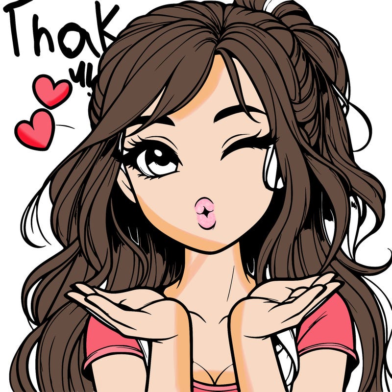 realistic girl winking and blowing a kiss while making heart hands