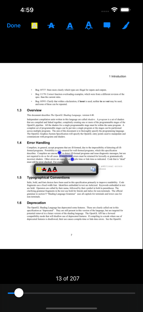 PDF Notes - PDF Notes 주석 도구를 사용하여 기술 문서의 텍스트 선택 및 강조 표시