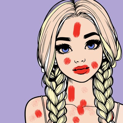 realistic girl with braids