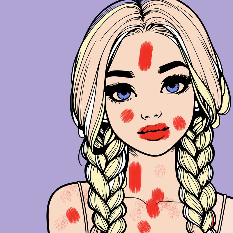 realistic girl with braids