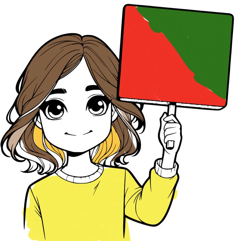 realistic girl holding up a sign