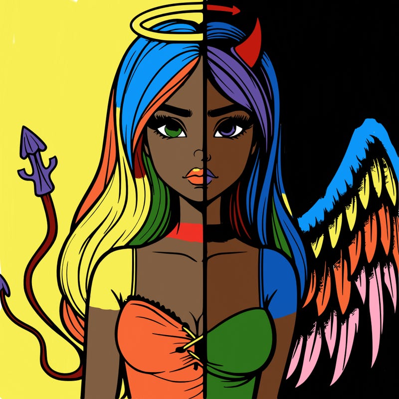 devil vs angel realistic girl