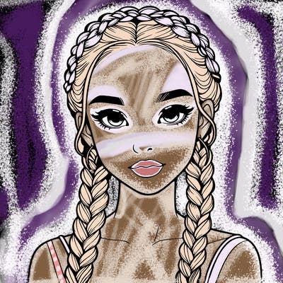 realistic girl with braids