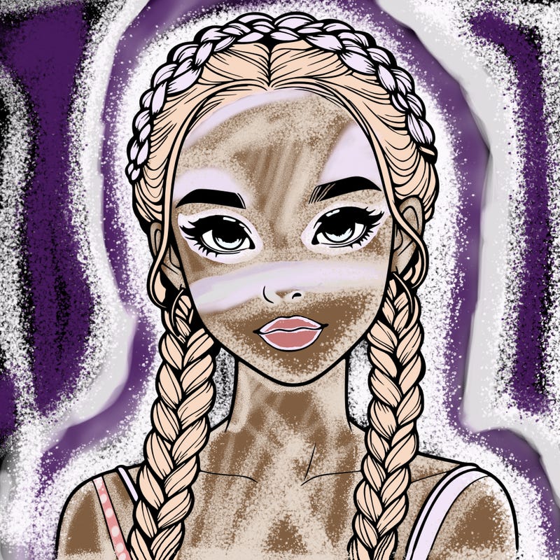 realistic girl with braids