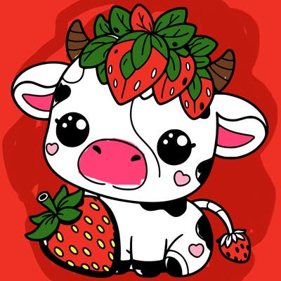 cute strawberry cow