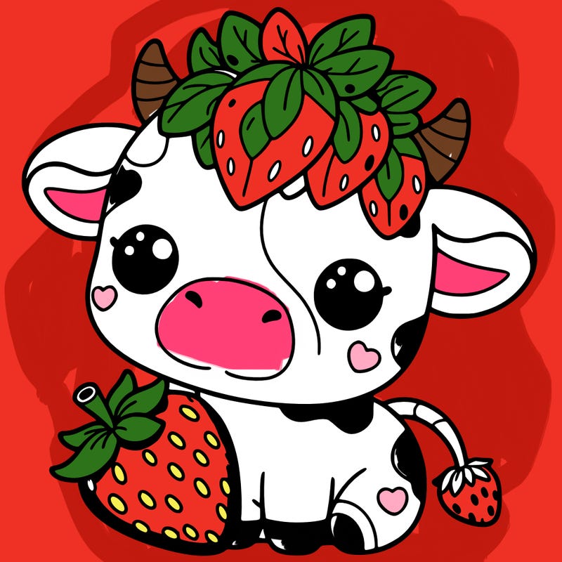 cute strawberry cow