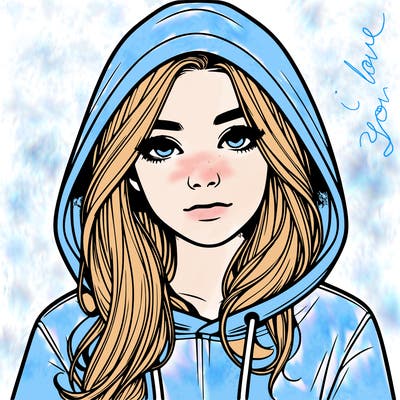 realistic girl with a hoodie