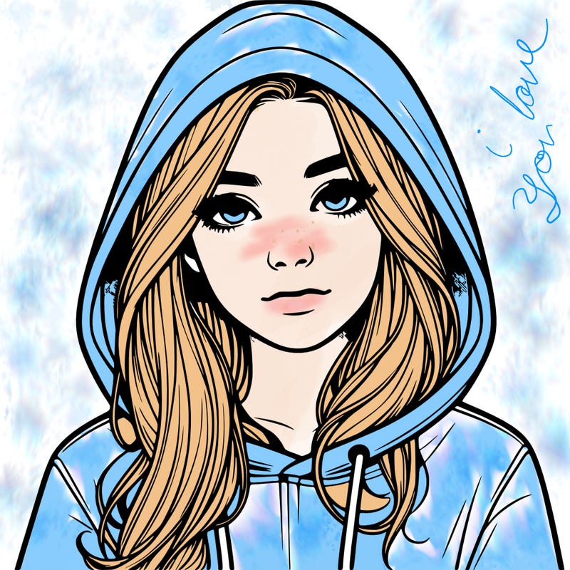 realistic girl with a hoodie