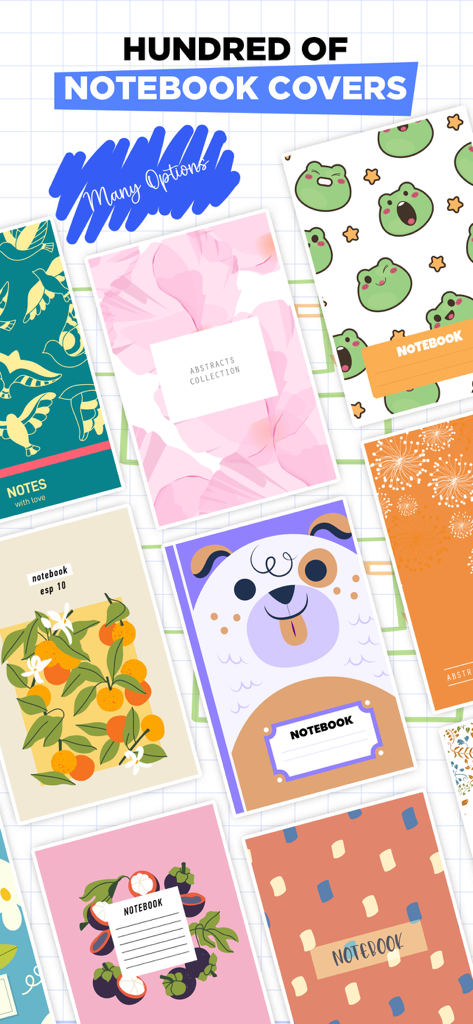 Notes: Note taking & writing - Una colección de diseños de portadas de cuadernos digitales bonitos y coloridos