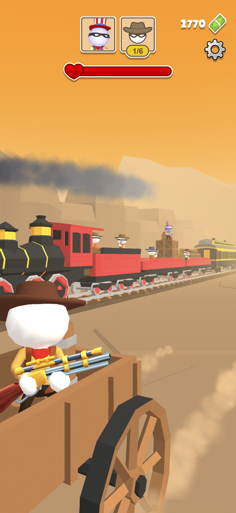 Western Sniper: Wild West FPS - 西部劇の設定で、動く蒸気機関車に乗った無法者たちをライフルで狙うカウボーイスナイパー