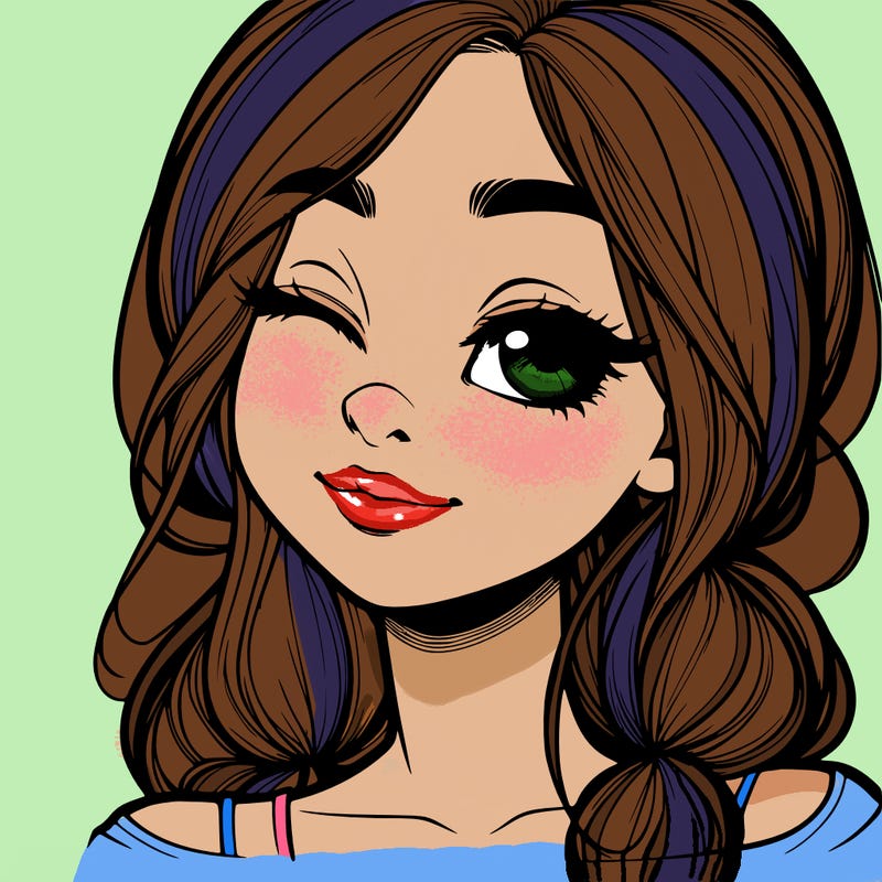 realistic girl with squinted eyes