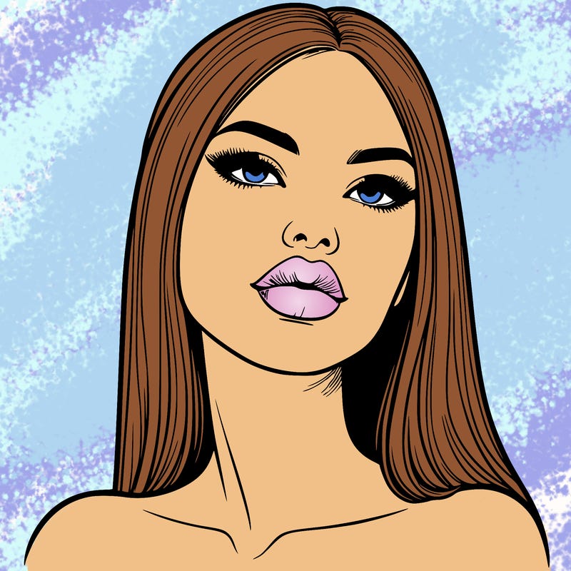 realistic woman with full lips